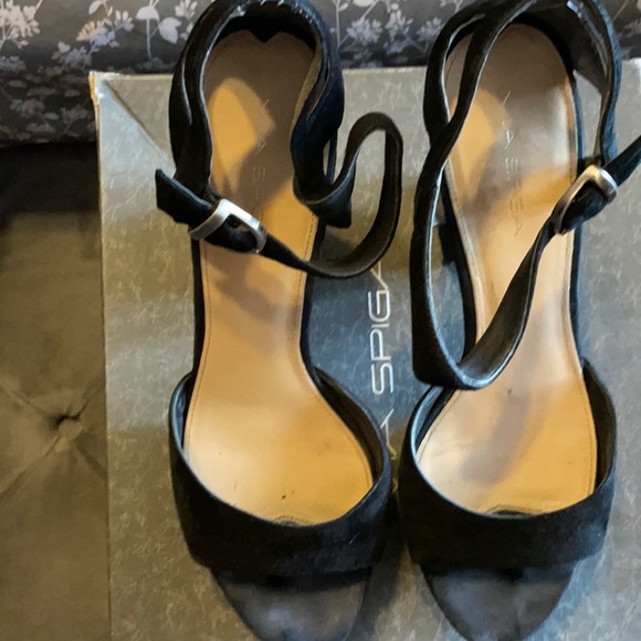 Via spiga platform sandal black suede - Picture 1 of 4